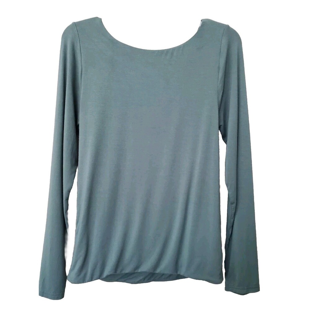 J Crew Green "FormKnit" Open-Back Top with Bow Size Medium
